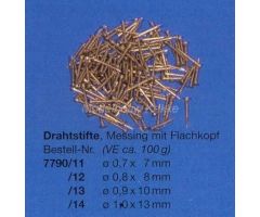 Drahtstifte Messing mit Rundkopf  0,8x10 mm cca 100g