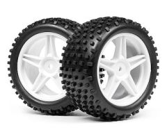 1/10 Buggy White Rear Wheel &amp; Tyre Assembly